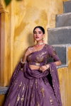 Eravii By Lnb Chocolate Crush Sequins And Thread Embroidery Work Lehenga With Blouse Dupatta Wholesale In India